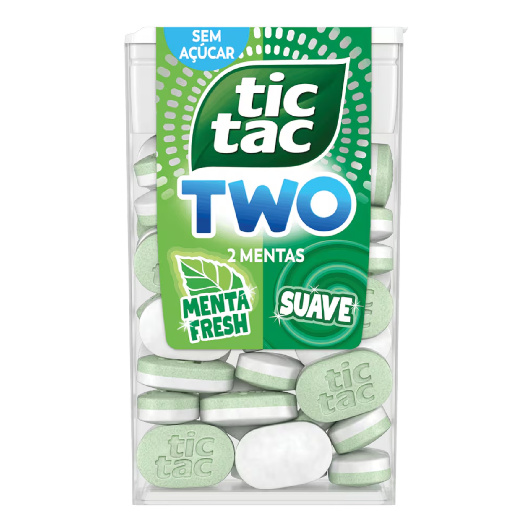 Pastilha Menta Fresh e Suave Zero A&ccedil;&uacute;car Tic Tac Two Caixa 38,5g