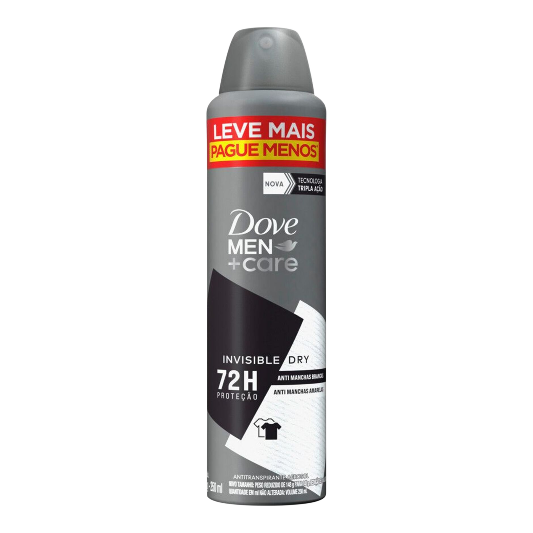 Desodorante Antitranspirante Aerossol Dove Men+Care Invisible Dry 250ml