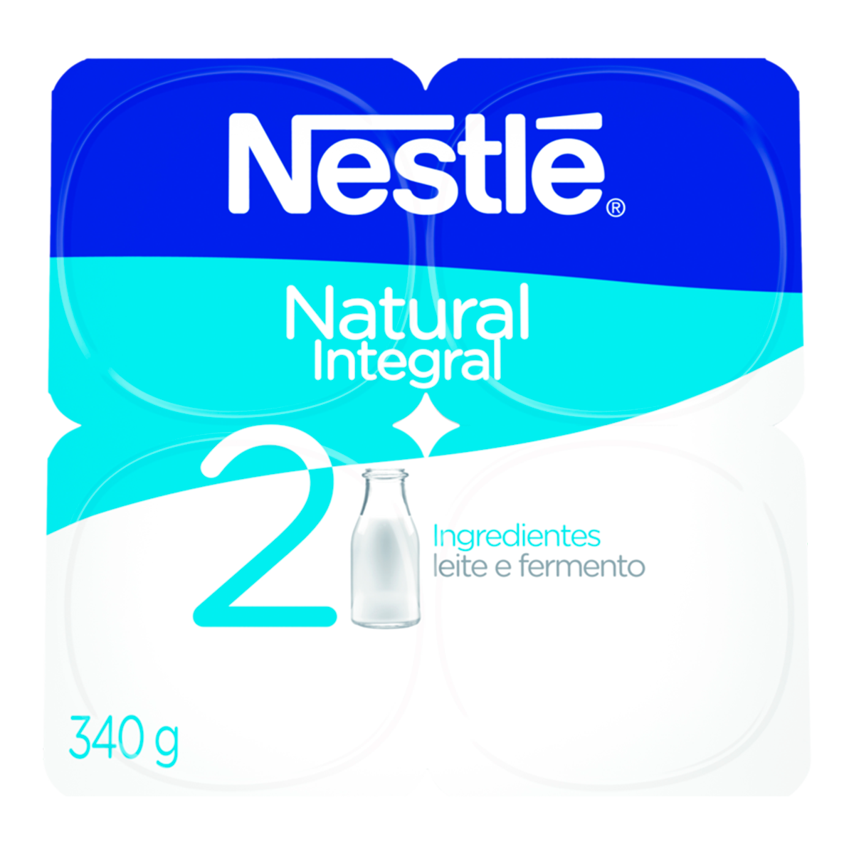 Iogurte Integral Natural Nestl&eacute; Bandeja 340g C/4 Unidades