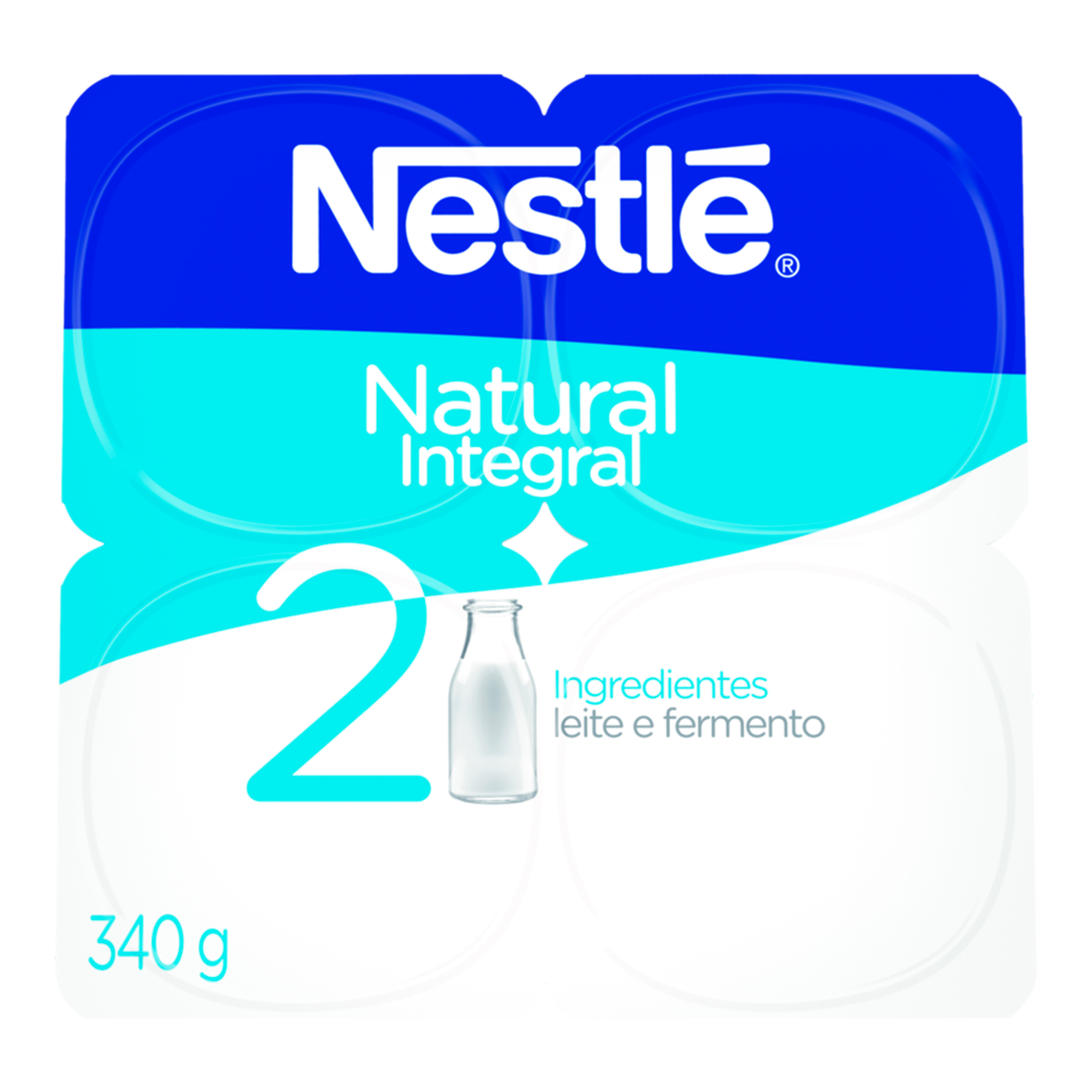 Iogurte Integral Natural Nestl&eacute; Bandeja 340g C/4 Unidades