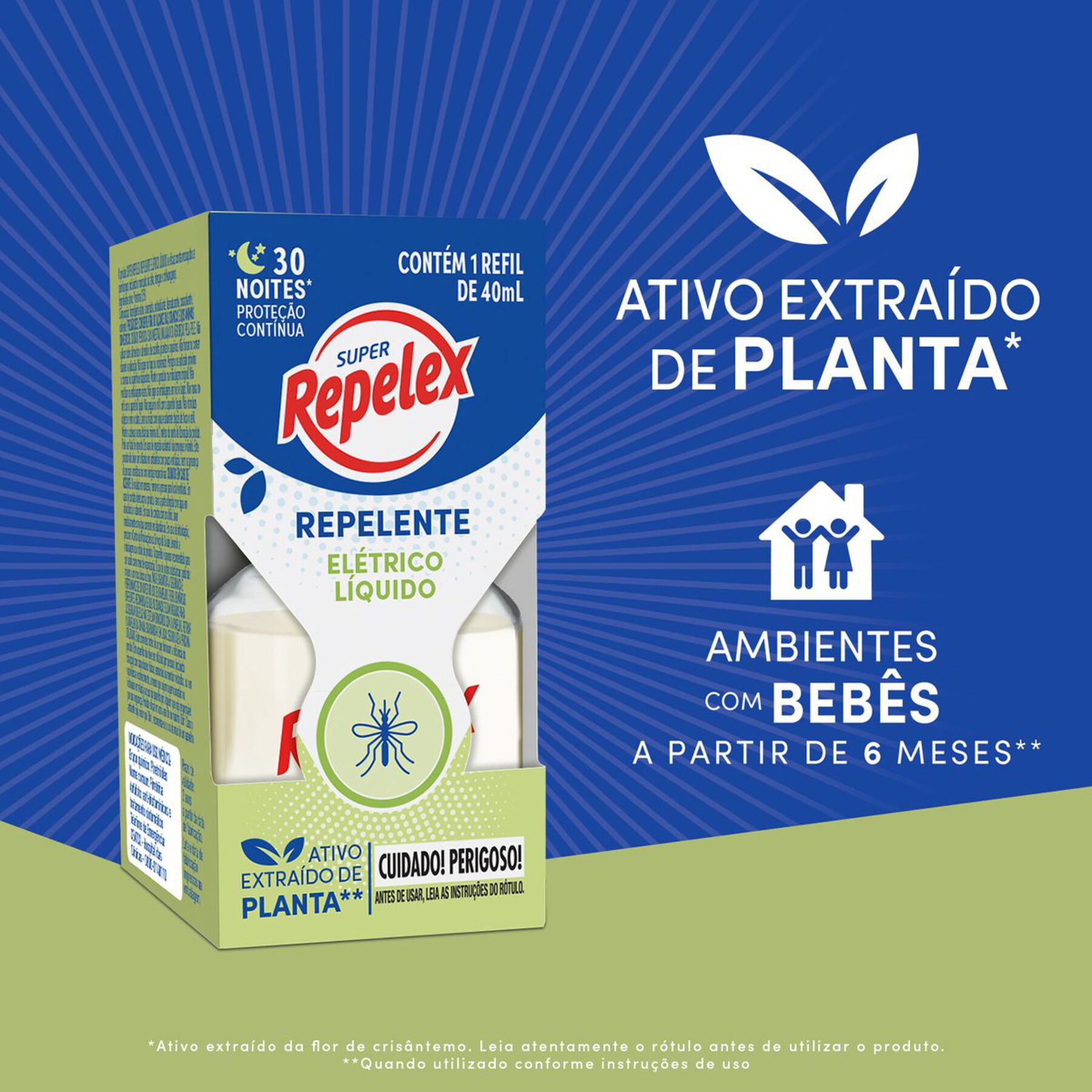 Repelente L&iacute;quido El&eacute;trico 30 Noites Repelex Caixa 40ml Refil