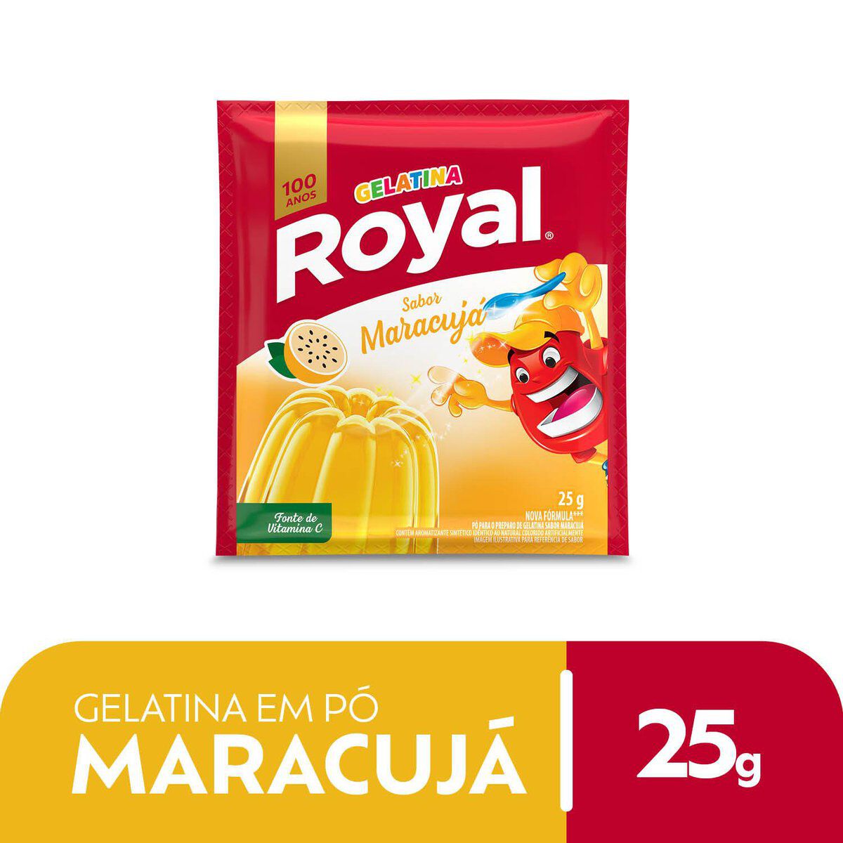 Gelatina em P&oacute; Maracuj&aacute; Royal Pacote 25g