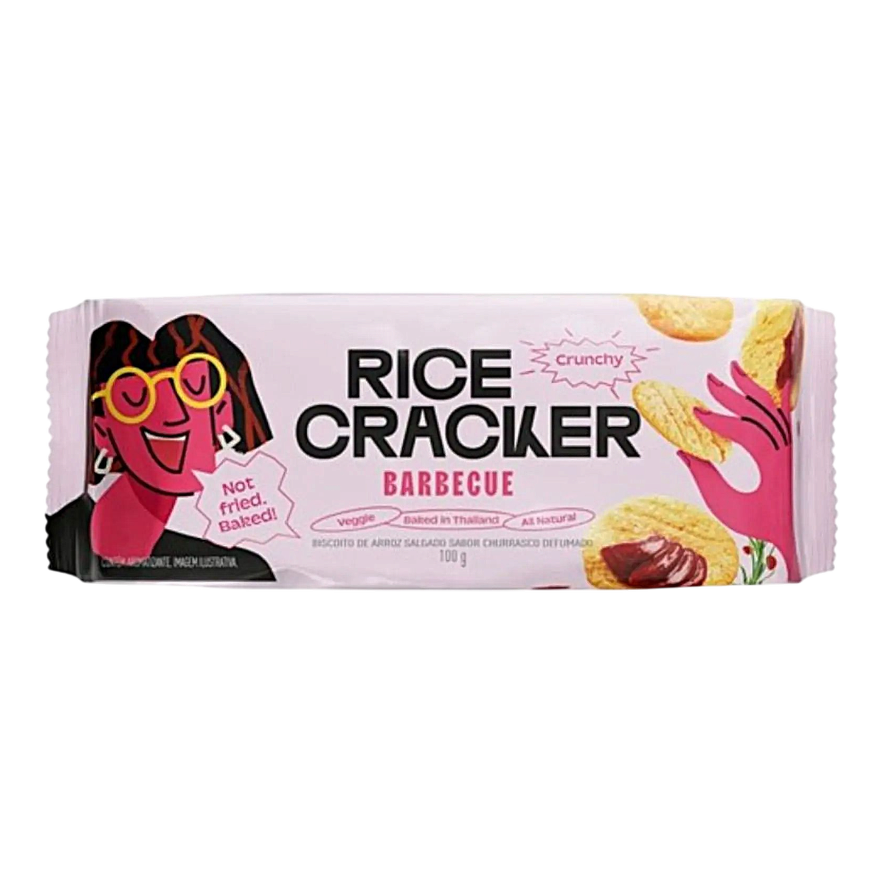 Biscoito de Arroz Salgado Churrasco Defumado Rice Cracker 100g
