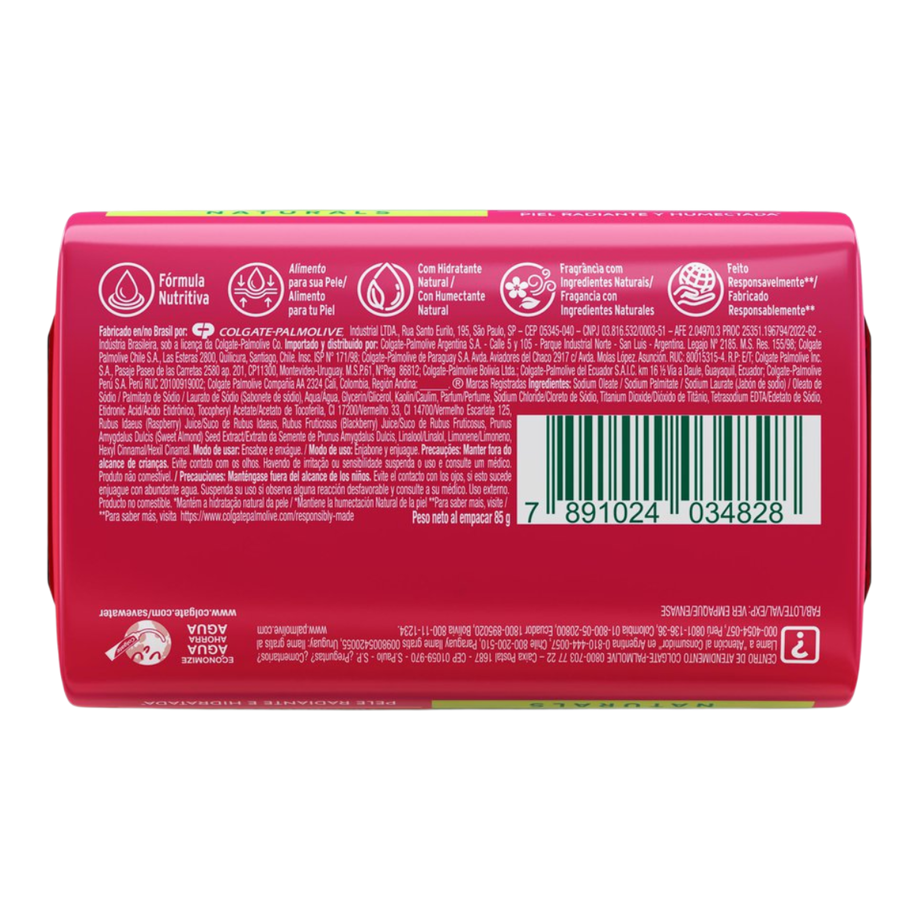 Sabonete Barra Framboesa e Amora Palmolive Naturals Toque Nutritivo Envolt&oacute;rio 85g