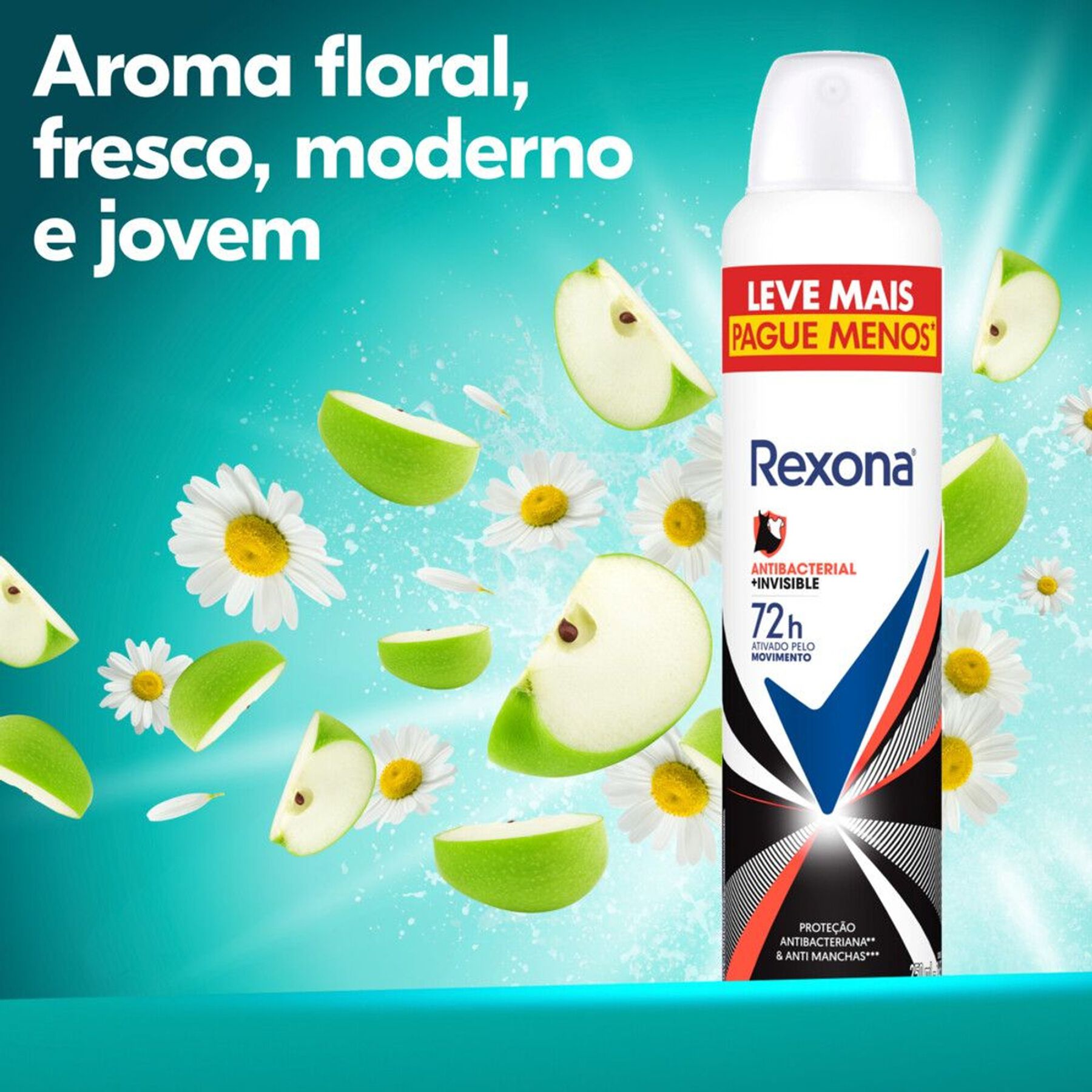 Antitranspirante Aerosol Rexona Antibacterial+Invisible 250ml