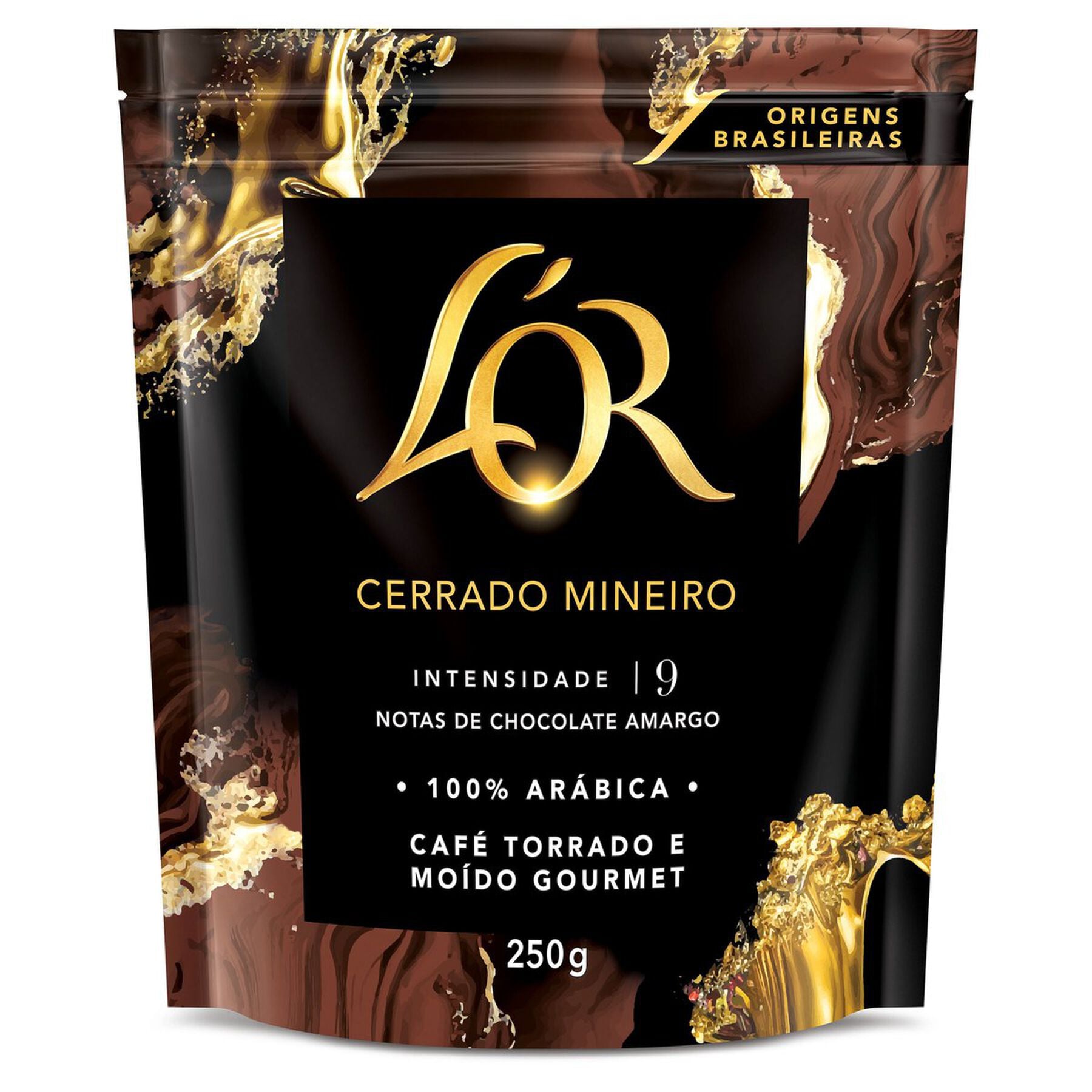 Caf&eacute; Torrado e Mo&iacute;do Cerrado Mineiro L'or Gourmet Pouch 250g