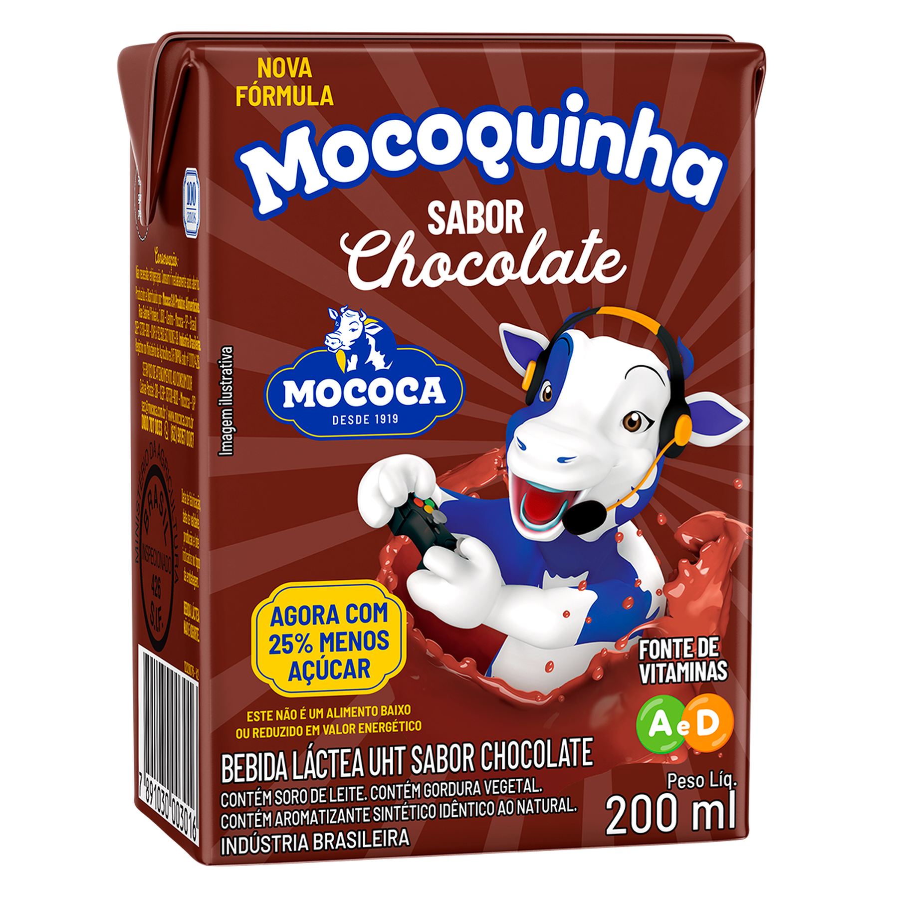 Bebida L&aacute;ctea Chocolate Mocoquinha Mococa 200ml