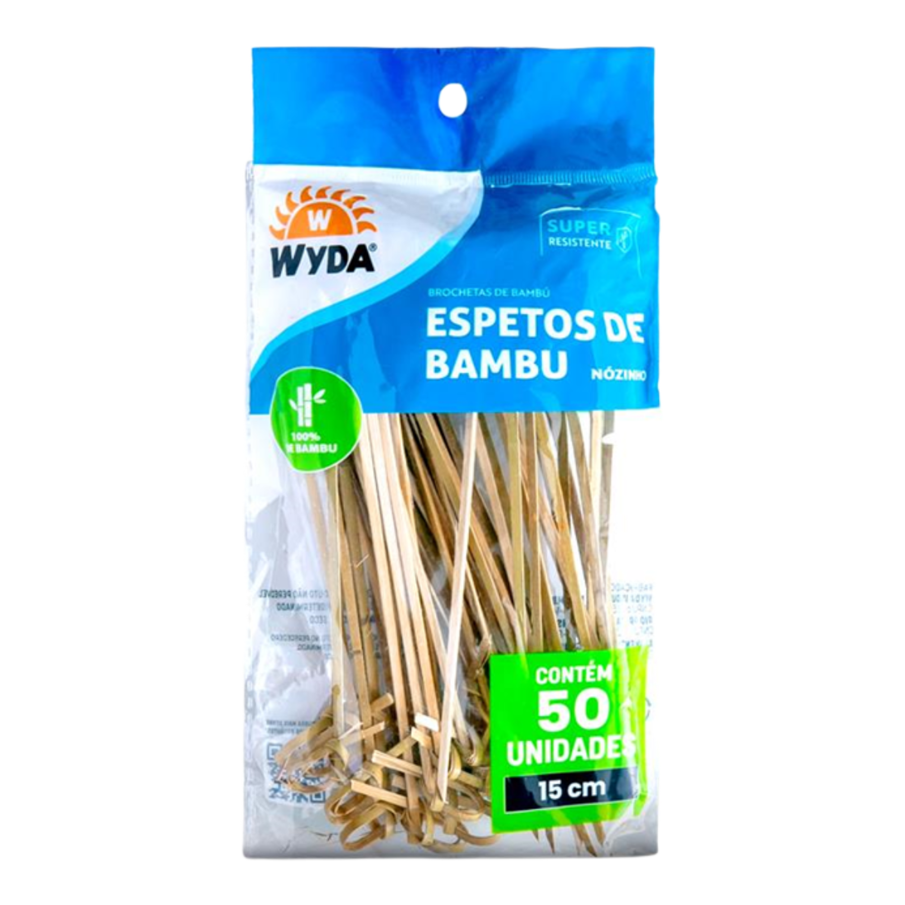 Espeto Bambu Nozinho 15cm Wyda Pacote 50 Unidades