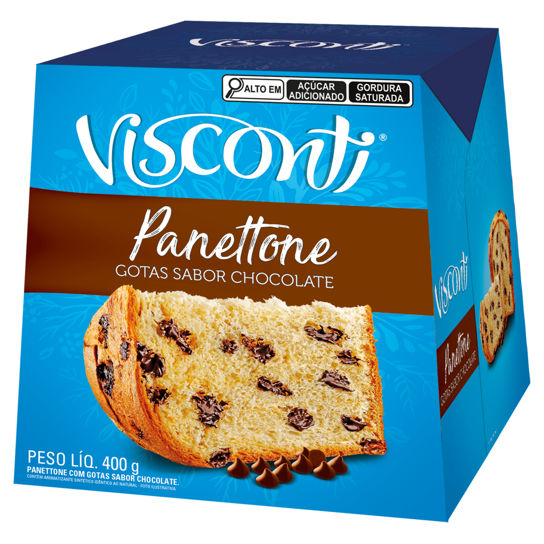 Panettone com Gotas de Chocolate Visconti Caixa 400g