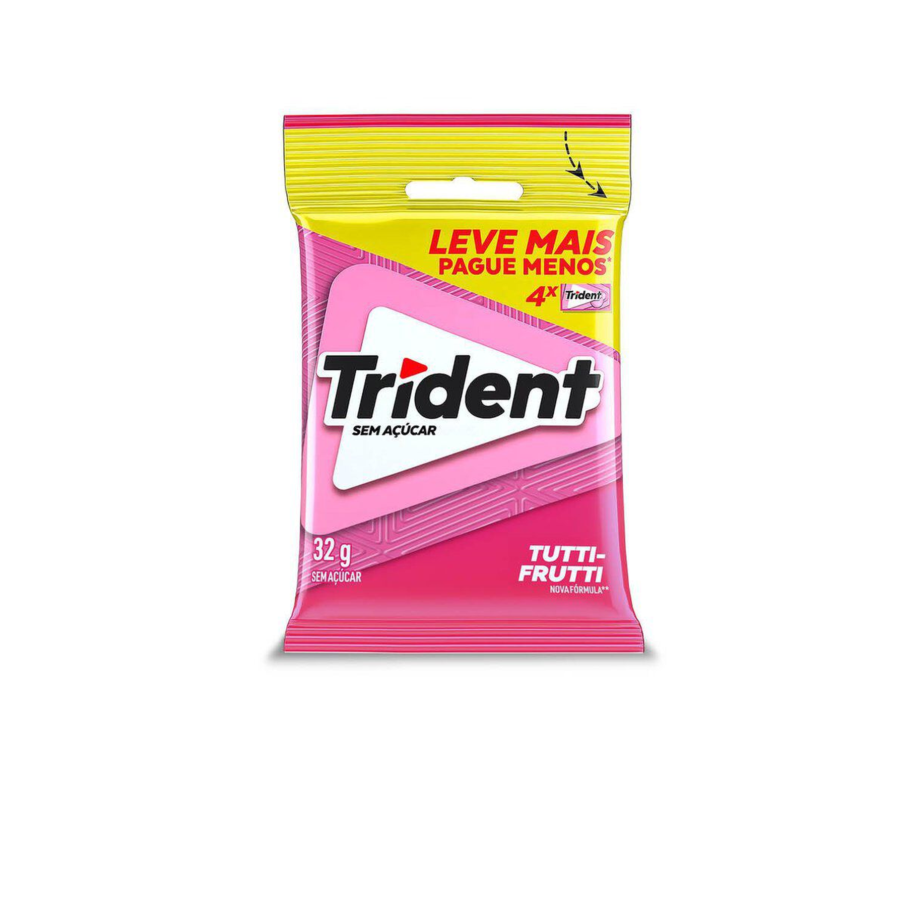 Goma de Mascar Sem A&ccedil;&uacute;car Tutti Frutti Trident 32g