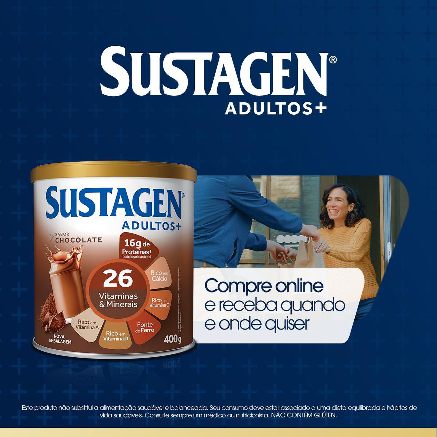 Complemento Alimentar Chocolate Sustagen Adultos+ Lata 400g