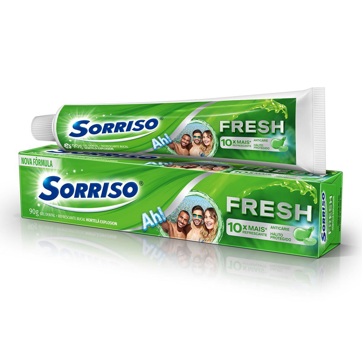 Gel Dental Hortel&atilde; Explosion Sorriso Fresh Caixa 90g