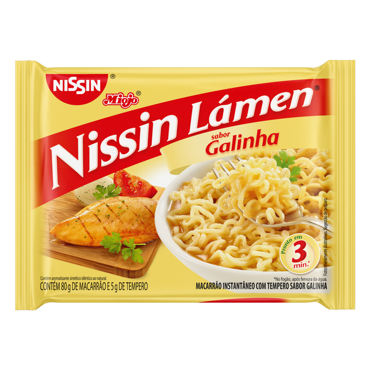 Macarr&atilde;o Instant&acirc;neo L&aacute;men Galinha Nissin Miojo Pacote 85g