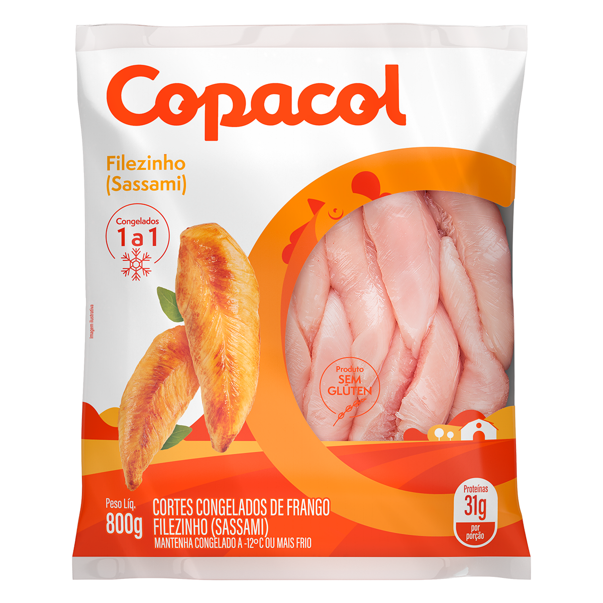 Filezinho (Sassami) de Frango Copacol Pacote 800g