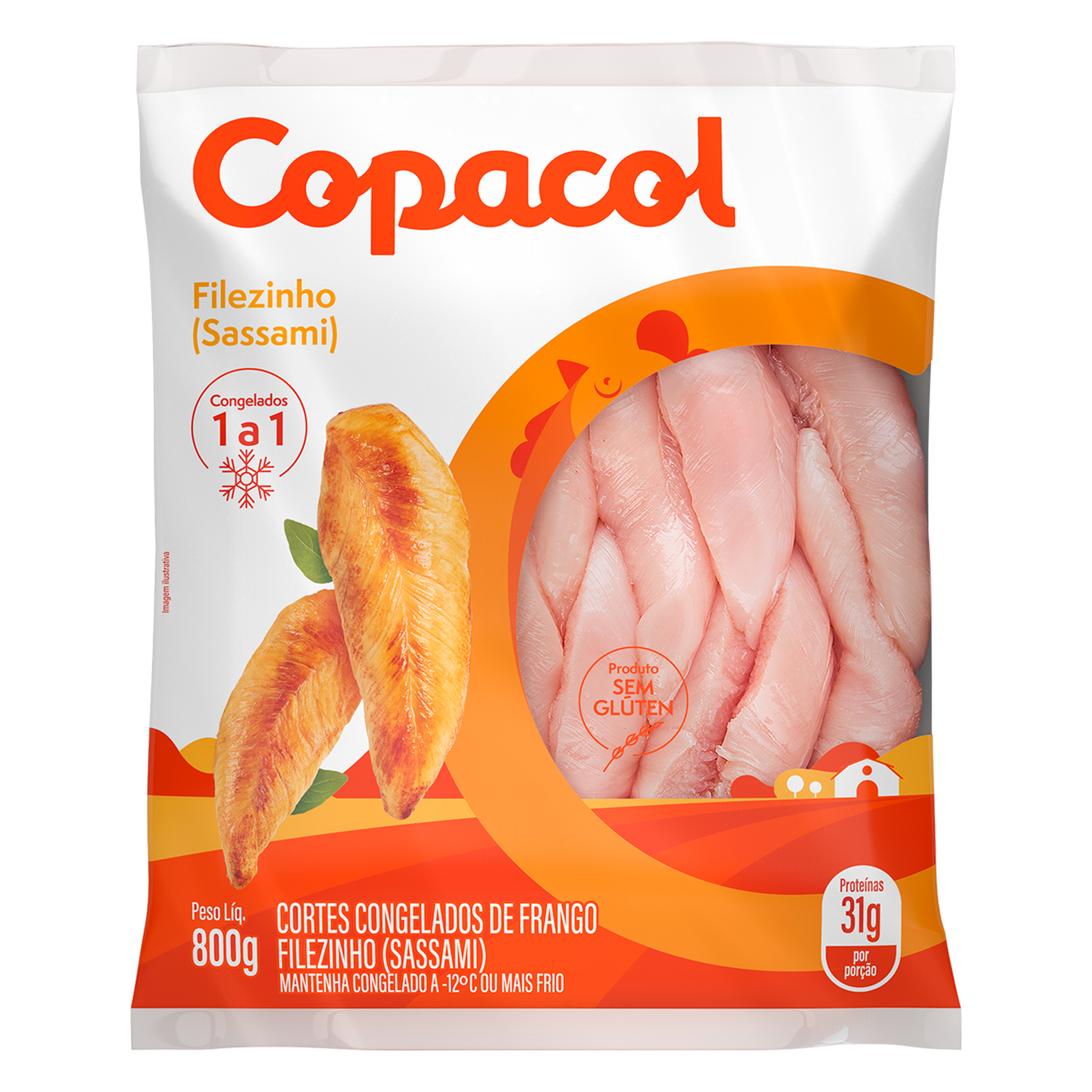 Filezinho (Sassami) de Frango Copacol Pacote 800g
