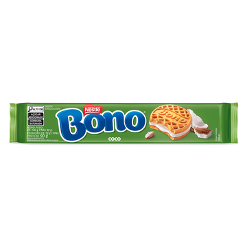 Biscoito Recheio Coco Bono Nestlé Pacote 90g