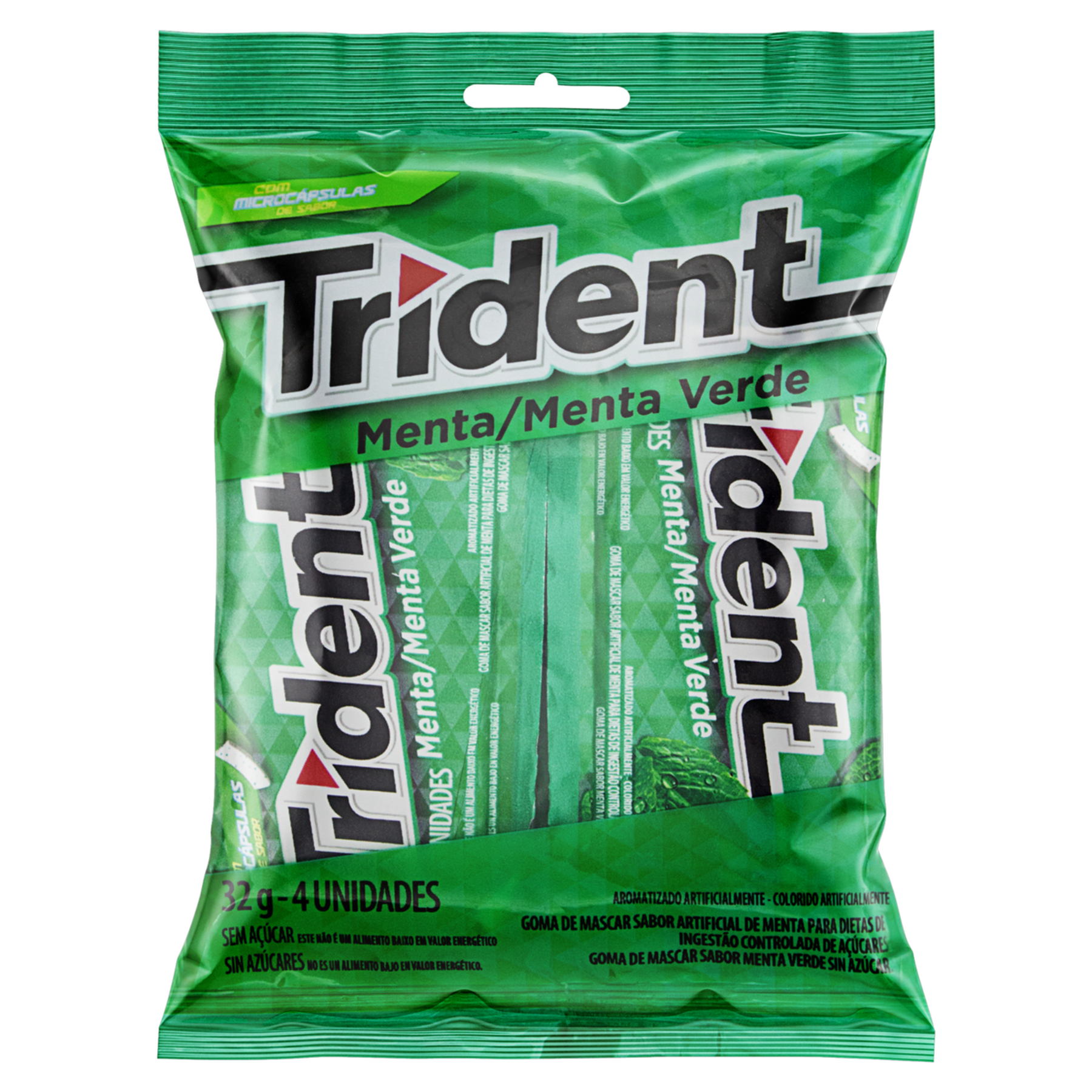 Chiclete Trident Menta 32g - Pacote Com 4 embalagens