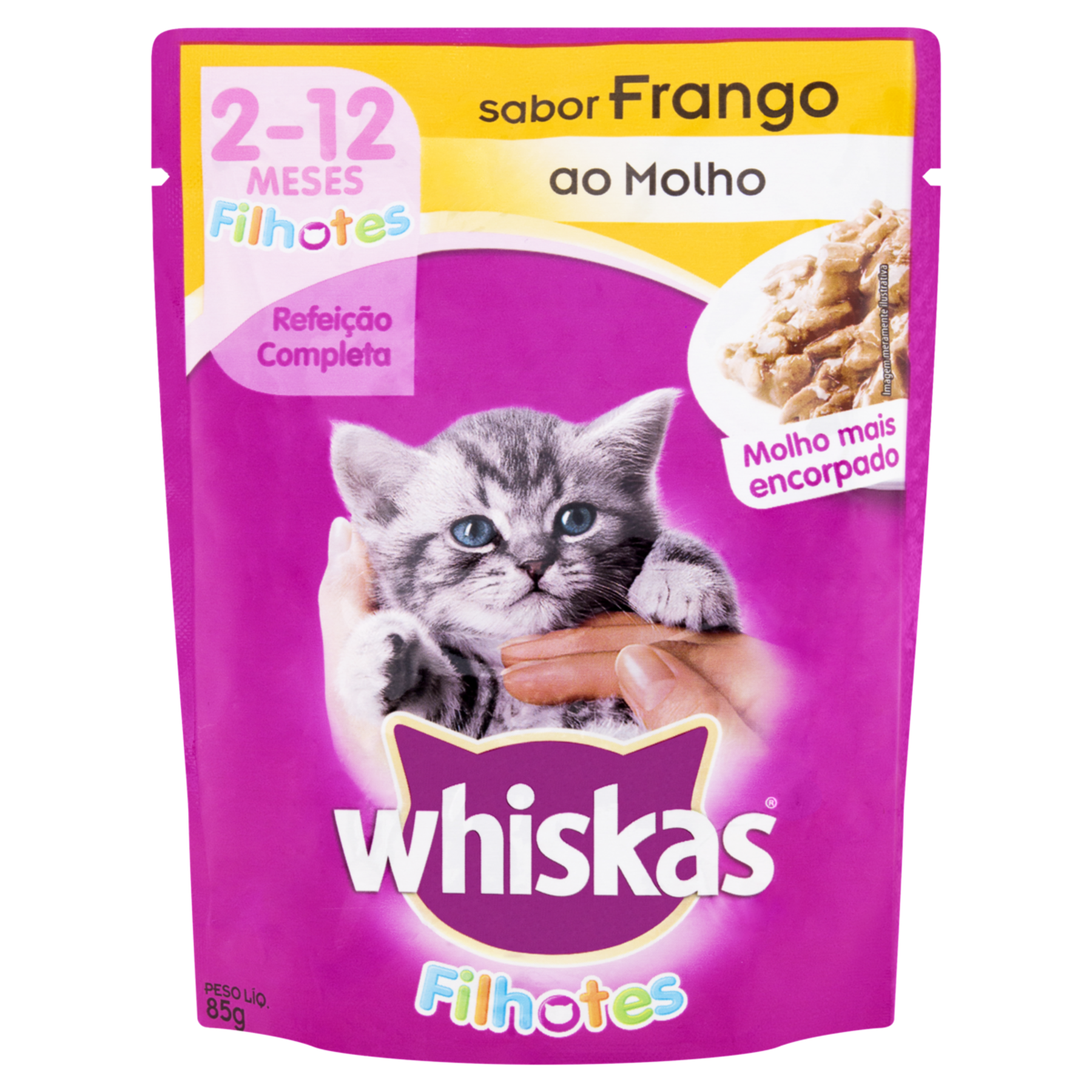 Alimento para Gatos Filhotes Frango ao Molho Whiskas Sachê 85g