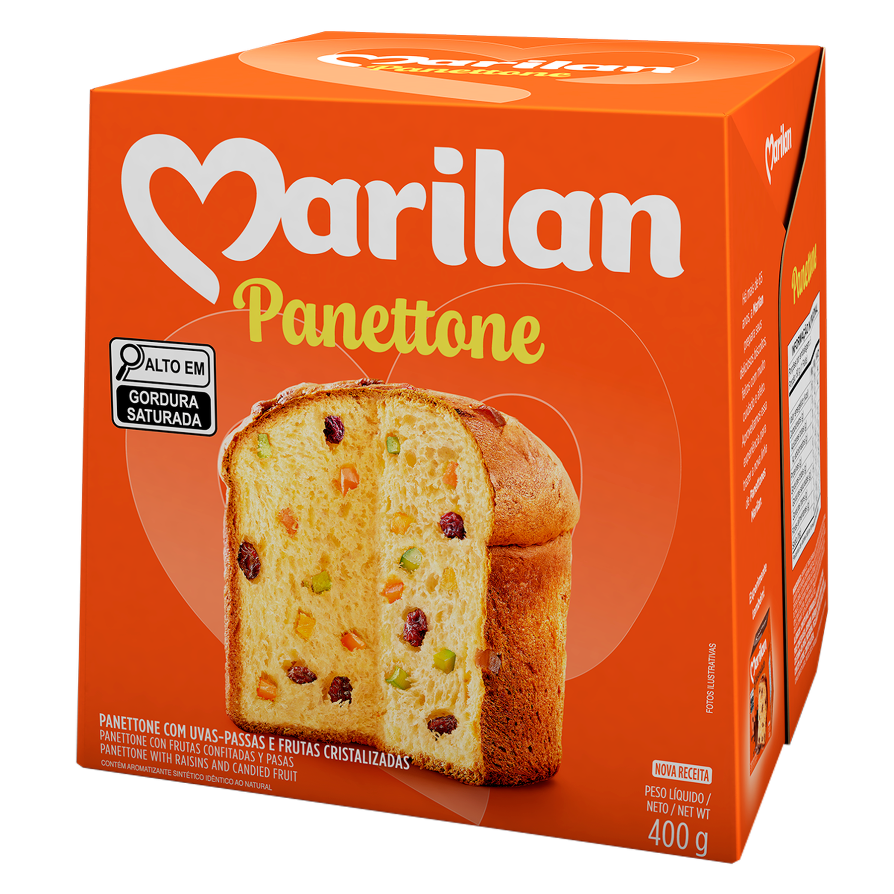 Panettone com Frutas Cristalizadas e Uvas-Passas Marilan Caixa 400g