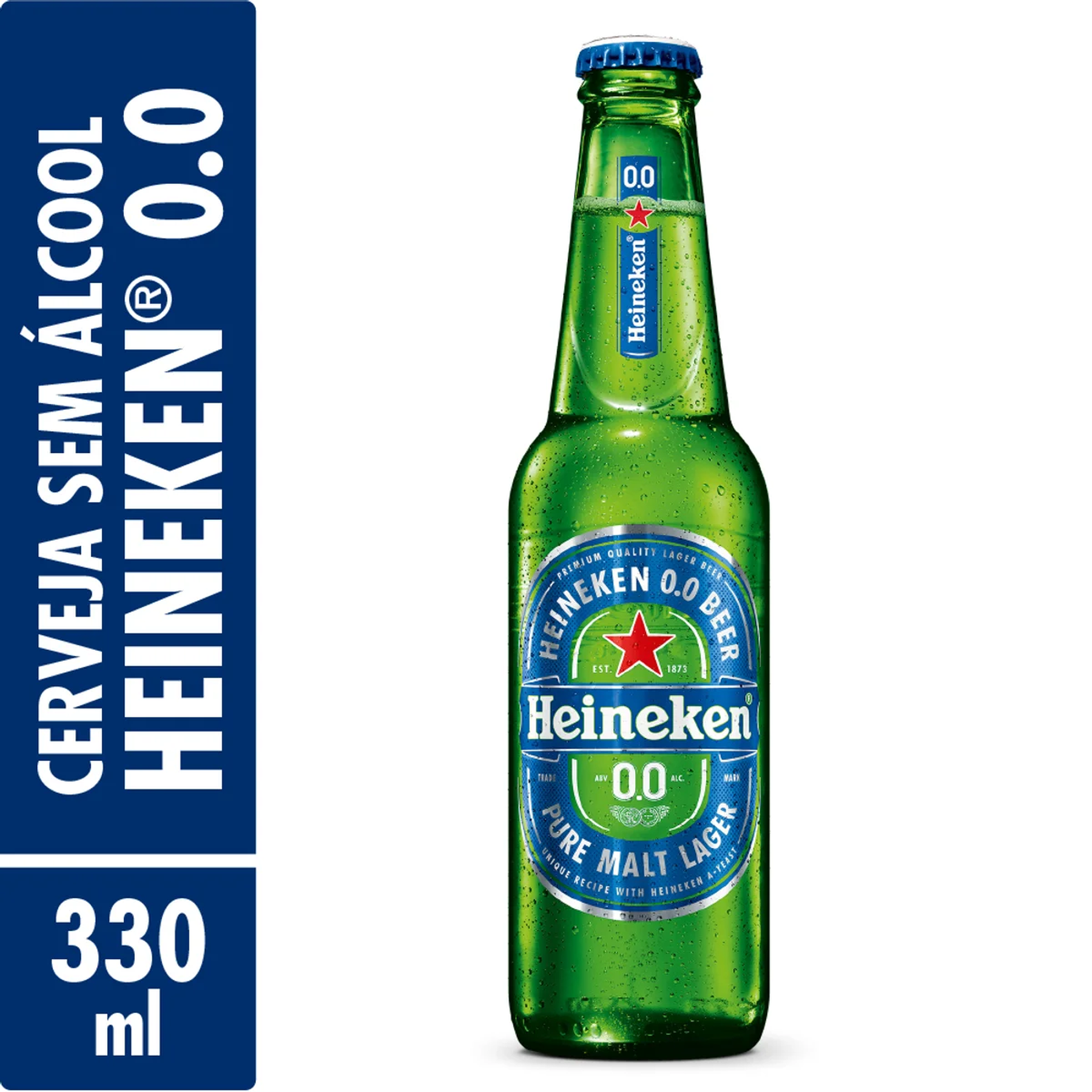 Cerveja Lager Premium Puro Malte Zero &Aacute;lcool Heineken Garrafa 330ml