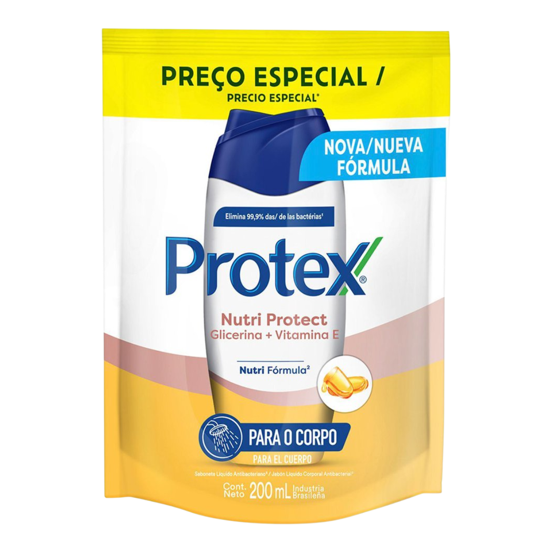 Sabonete L&iacute;quido Antibacteriano Protex Nutri Protect Sach&ecirc; 200ml