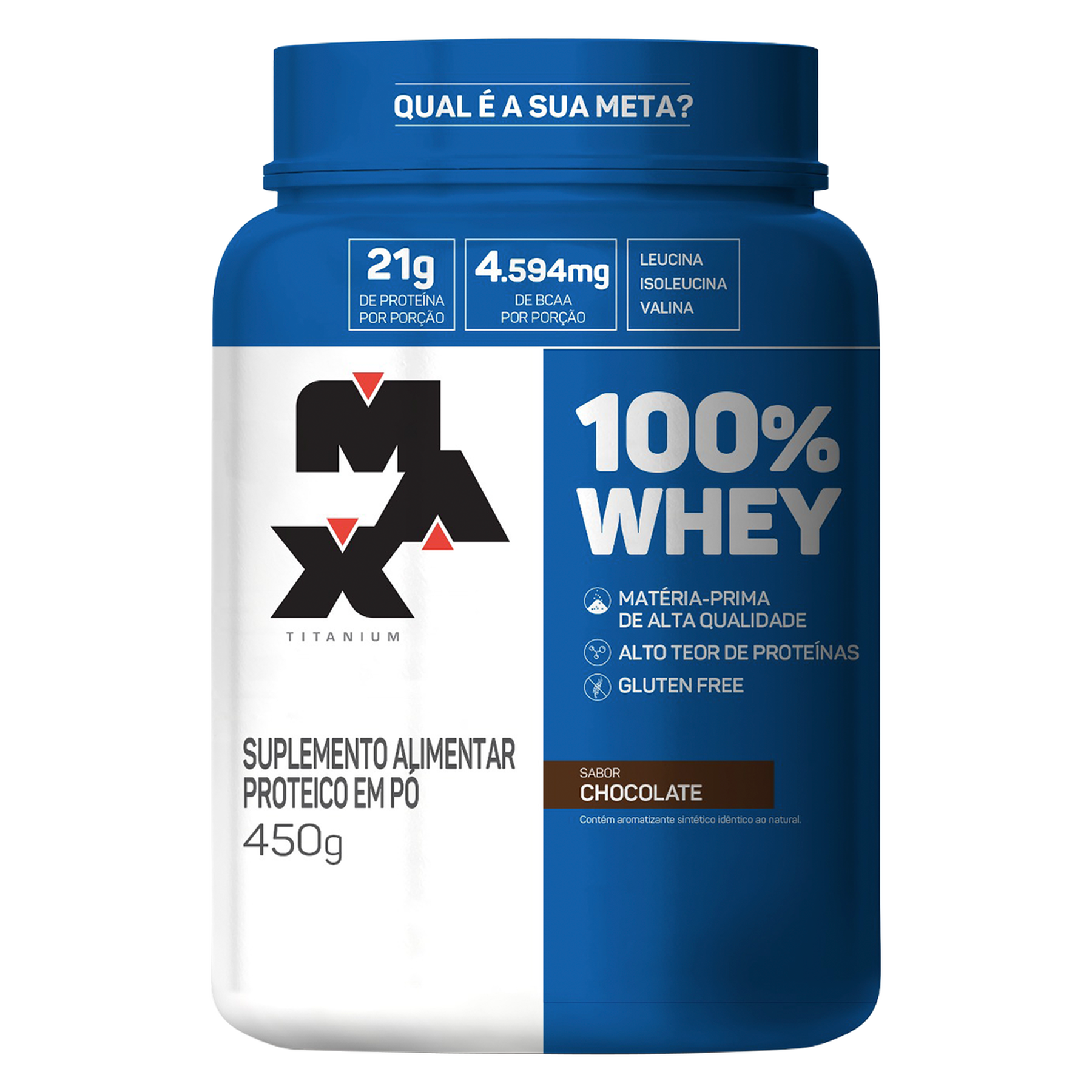 Whey Protein 100% Whey Chocolate Max Titanium Pote 450g