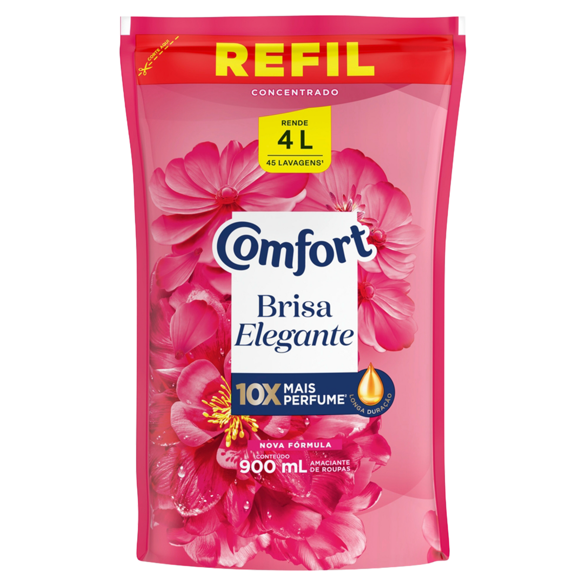 Amaciante de Roupa Concentrado Brisa Elegante Comfort Sach&ecirc; 900ml - Refil