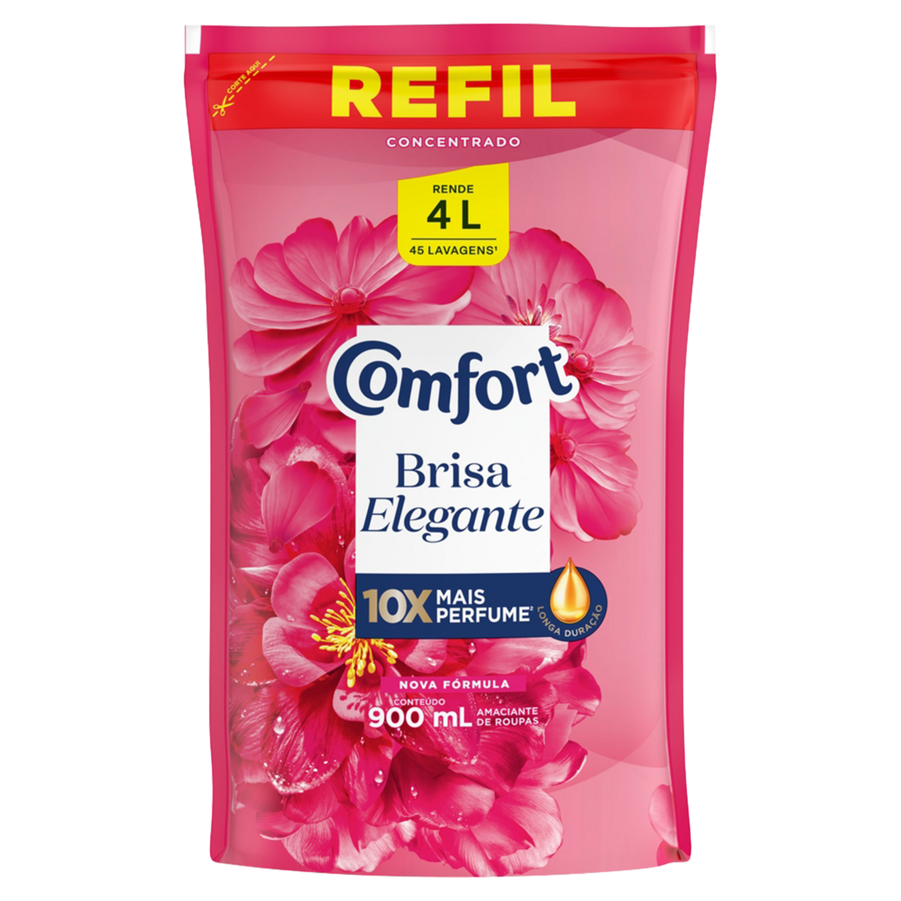 Amaciante de Roupa Concentrado Brisa Elegante Comfort Sach&ecirc; 900ml - Refil