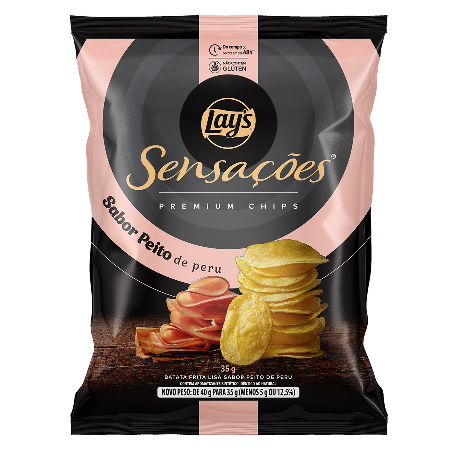 Batata Frita Lisa Peito de Peru Premium Chips Lay's Sensa&ccedil;&otilde;es Pacote 35g