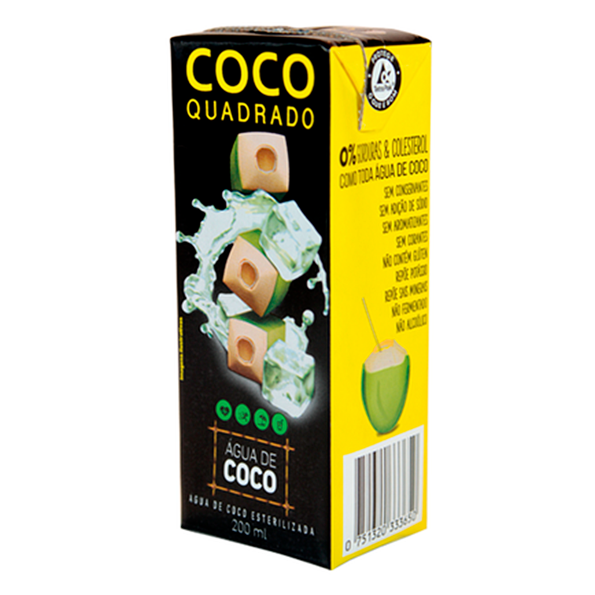 &Aacute;gua de Coco Coco Quadrado 200ml
