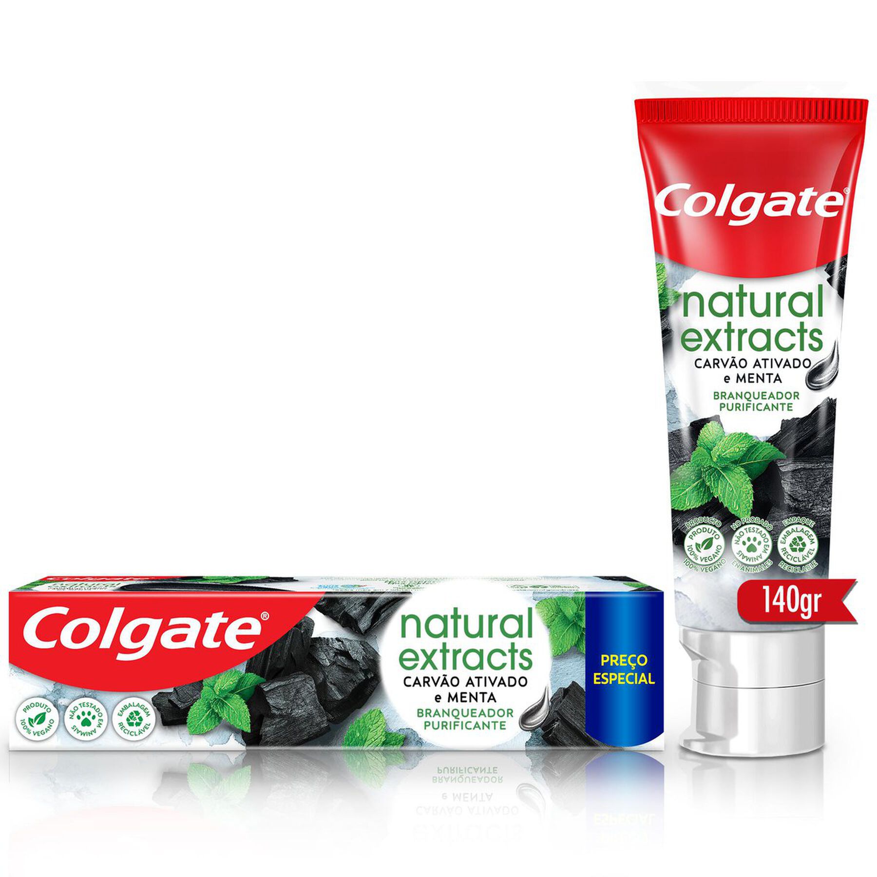 Creme Dental Carv&atilde;o Ativado e Menta Natural Extracts Colgate 140g&nbsp;