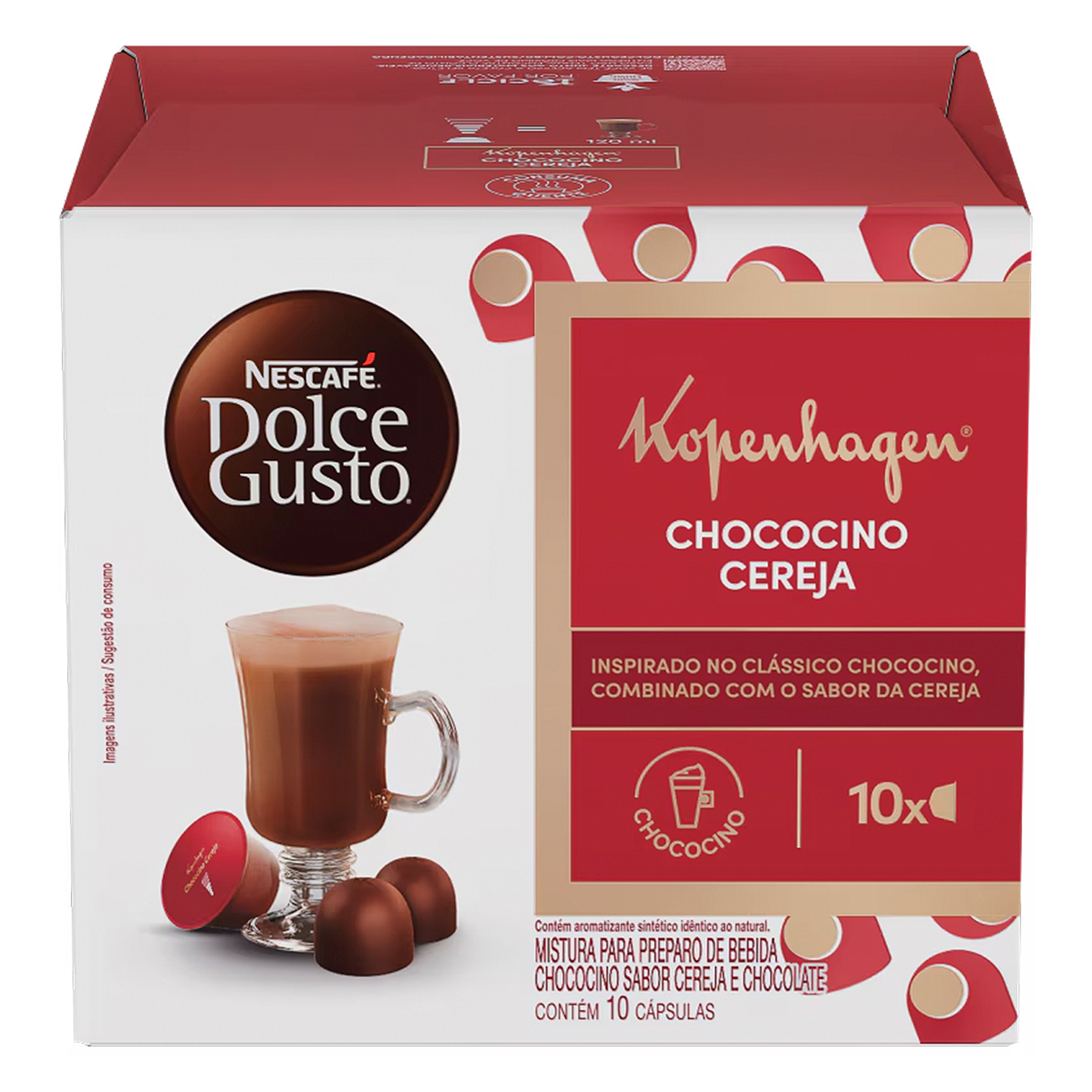 C&aacute;psula Chococino Cereja Dolce Gusto Nescaf&eacute; Caixa 10 Unidades