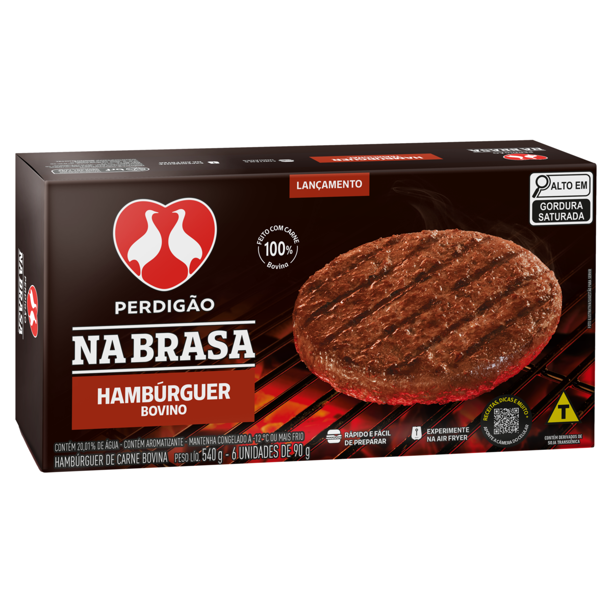 Hamb&uacute;rguer Bovino Perdig&atilde;o na Brasa Caixa 540g&nbsp;