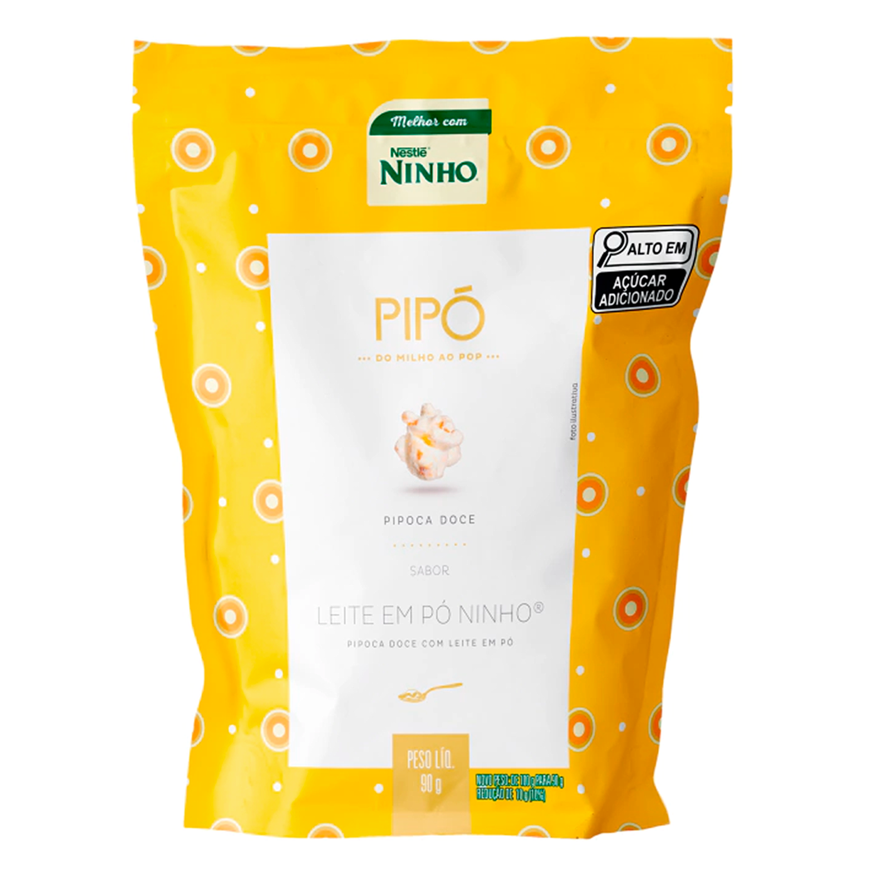 Pipoca Leite em P&oacute; Ninho Pip&oacute; Pacote 90g