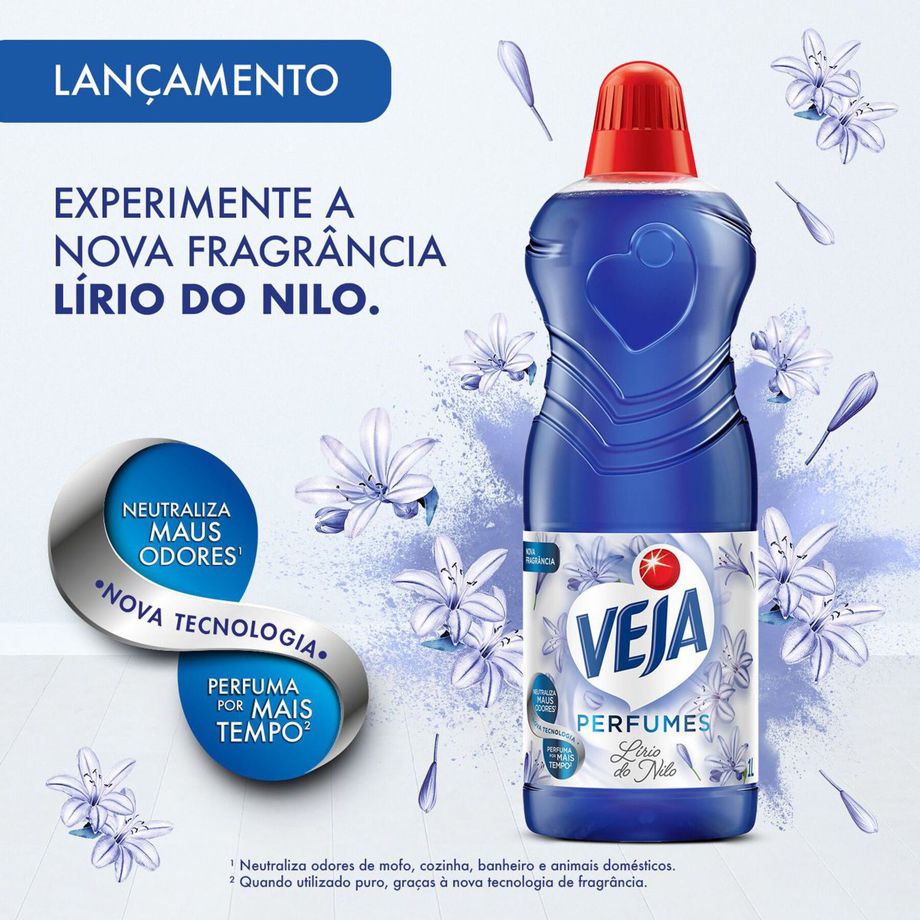 Limpador Perfumado L&iacute;rio do Nilo Veja Perfumes Frasco 2l