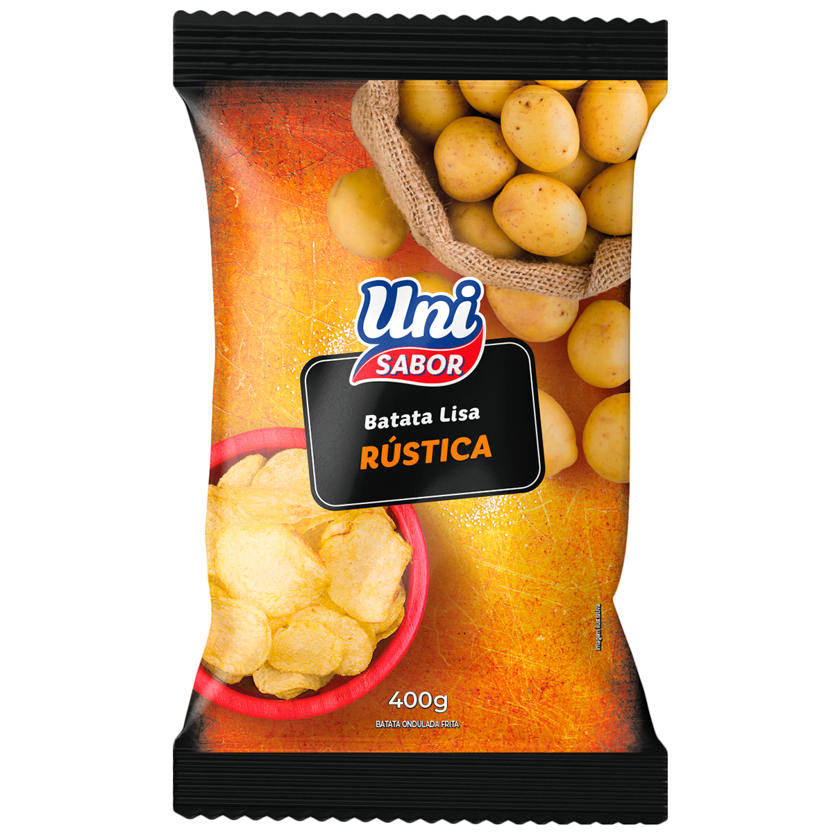 Batata Lisa R&uacute;stica Uni Sabor Pacote 400g