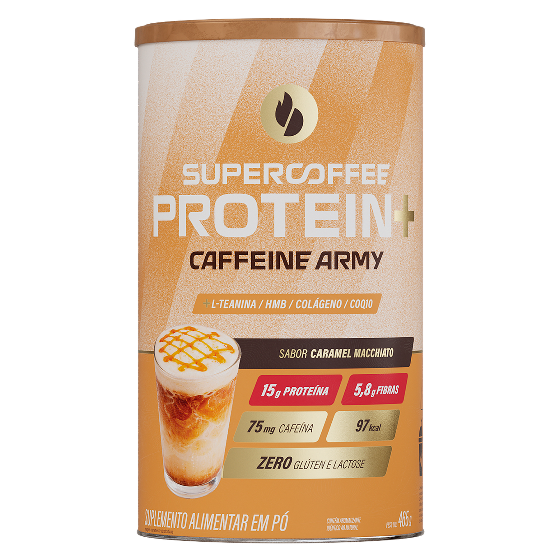 Suplemento Alimentar em P&oacute; Caramel Macchiato SuperCoffee Lata 465g