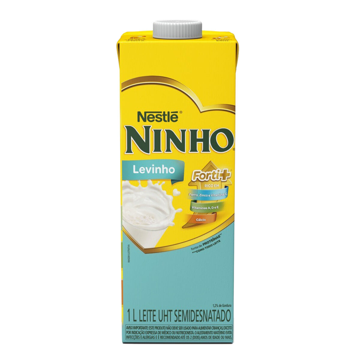 Leite UHT Semidesnatado Levinho Ninho Forti+ Caixa 1l