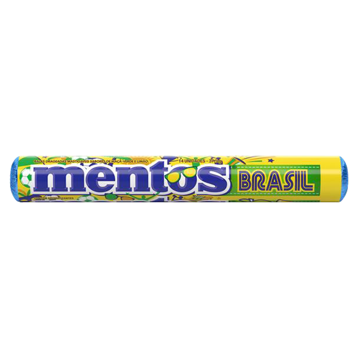Bala Ma&ccedil;&atilde;-Verde e Lim&atilde;o Brasil Mentos Pacote 37,5g