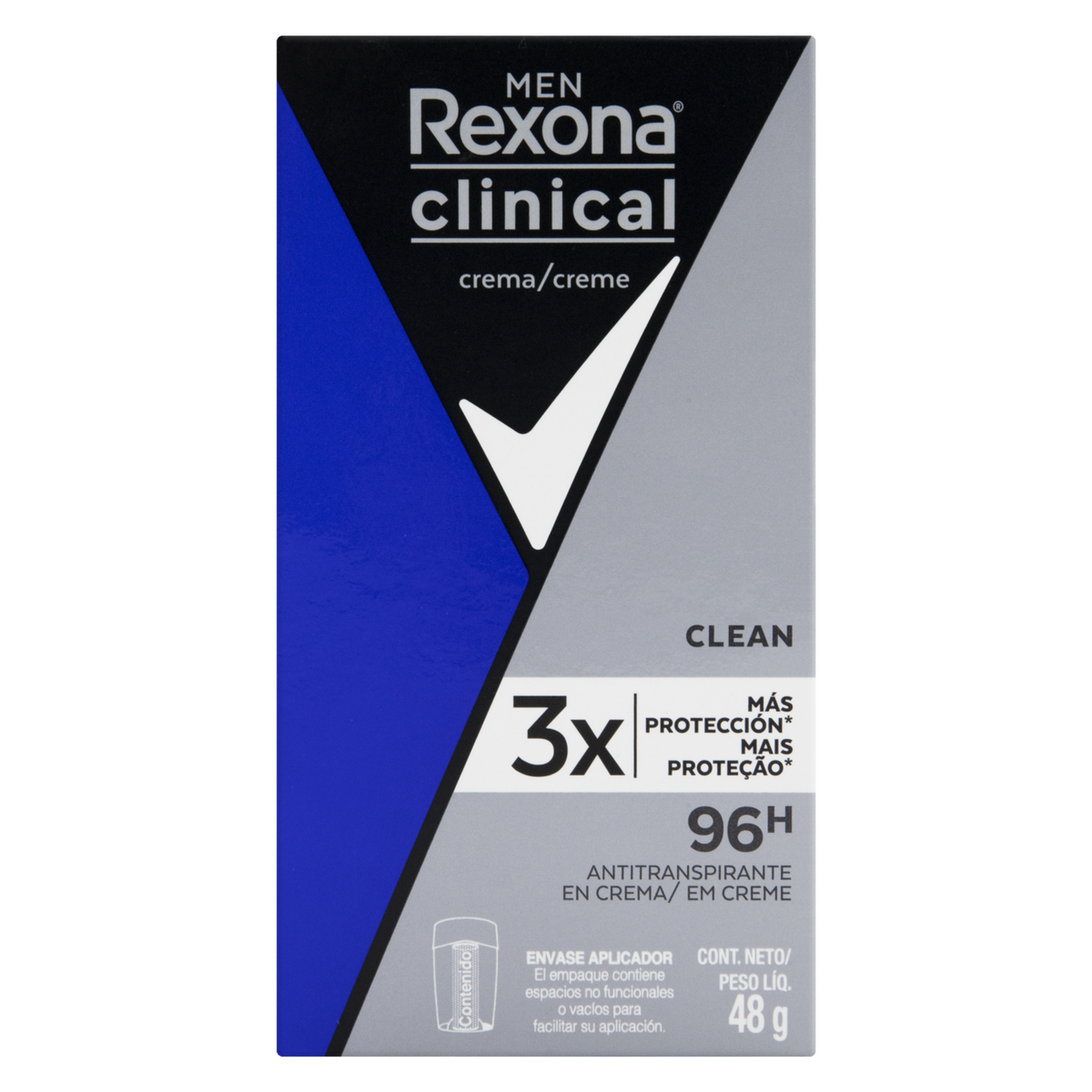 Antitranspirante Creme Clean Rexona Clinical Men 48g