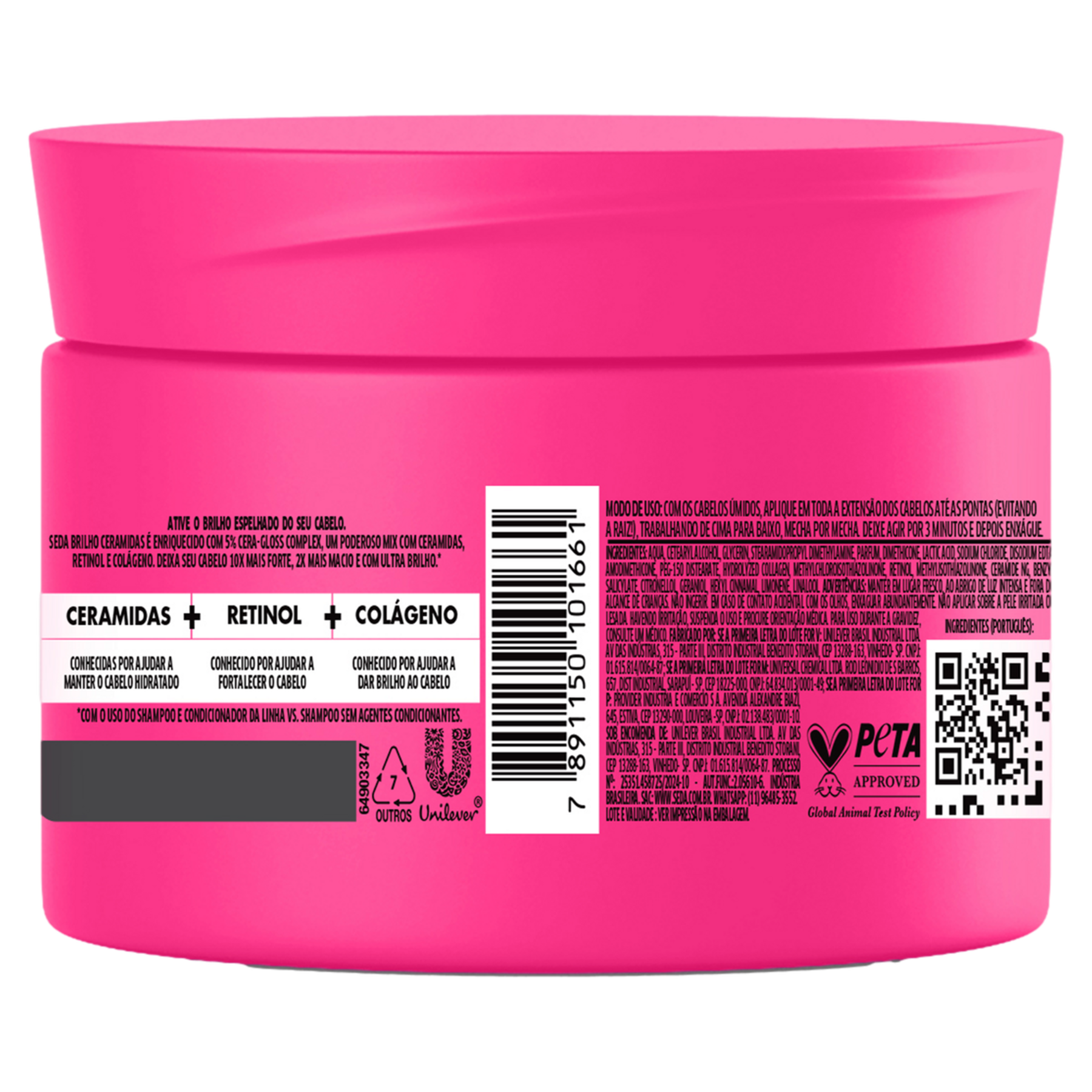 Máscara de Tratamento Brilho Ceramidas Seda Pote 300g