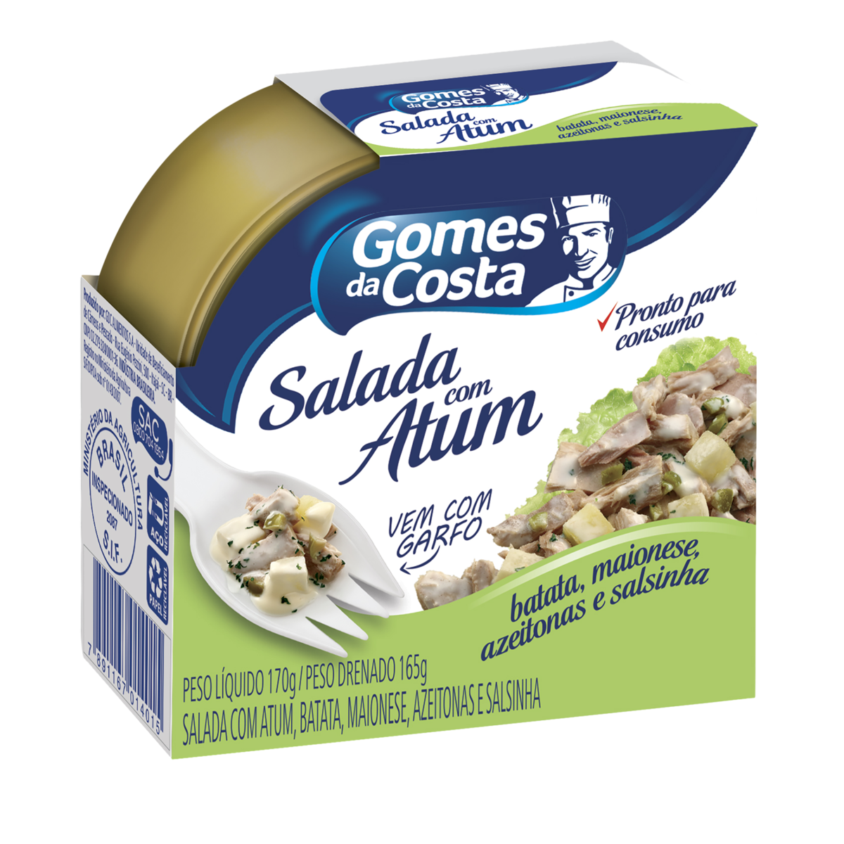 Salada com Atum, Batata, Maionese, Azeitonas e Salsinha Gomes da Costa Lata 165g