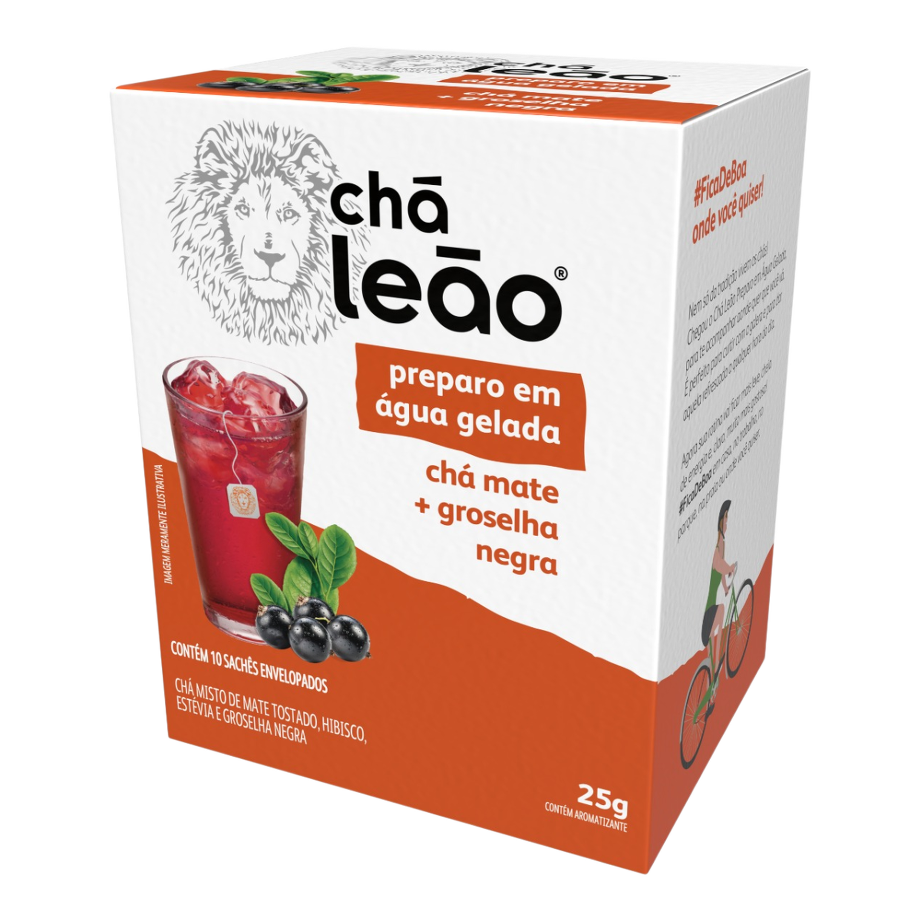 Ch&aacute; Mate Tostado Groselha Negra Ch&aacute; Le&atilde;o Caixa 25g 10 Unidades