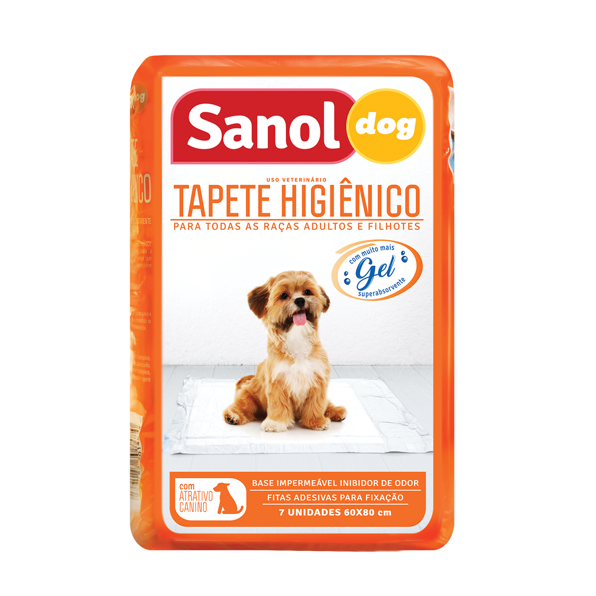 Tapete Higi&ecirc;nico para C&atilde;es Sanol Dog 60cm x 80cm 7 Unidades