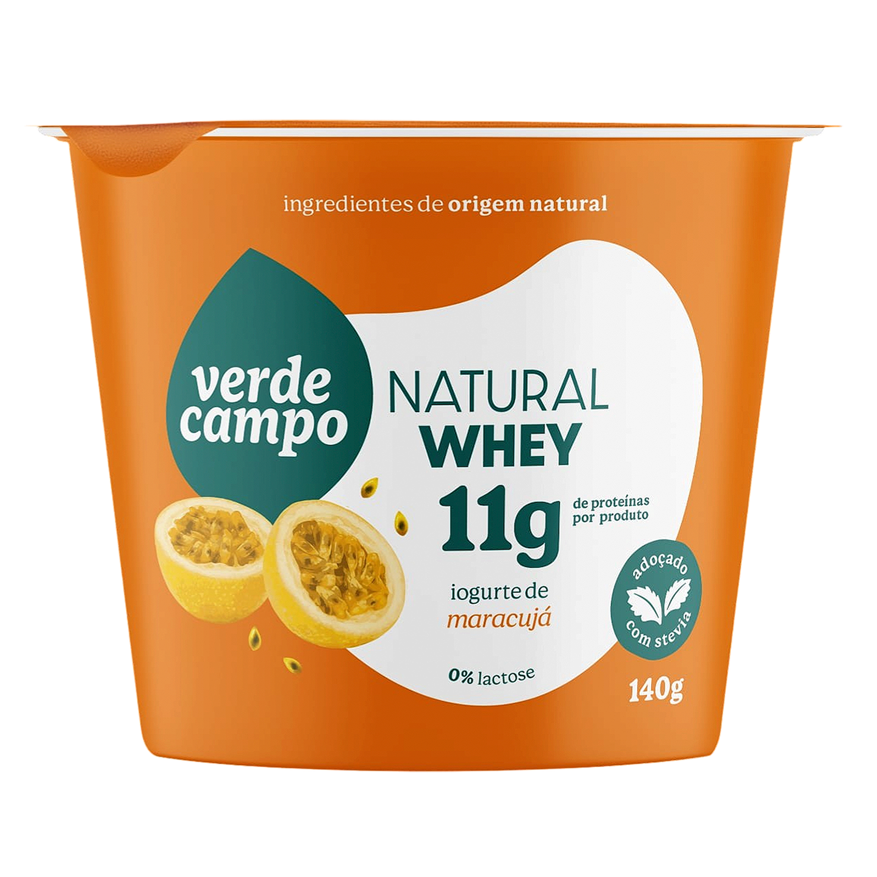 Iogurte Maracuj&aacute; Natural Whey 11g Verde Campo Pote 140g&nbsp;