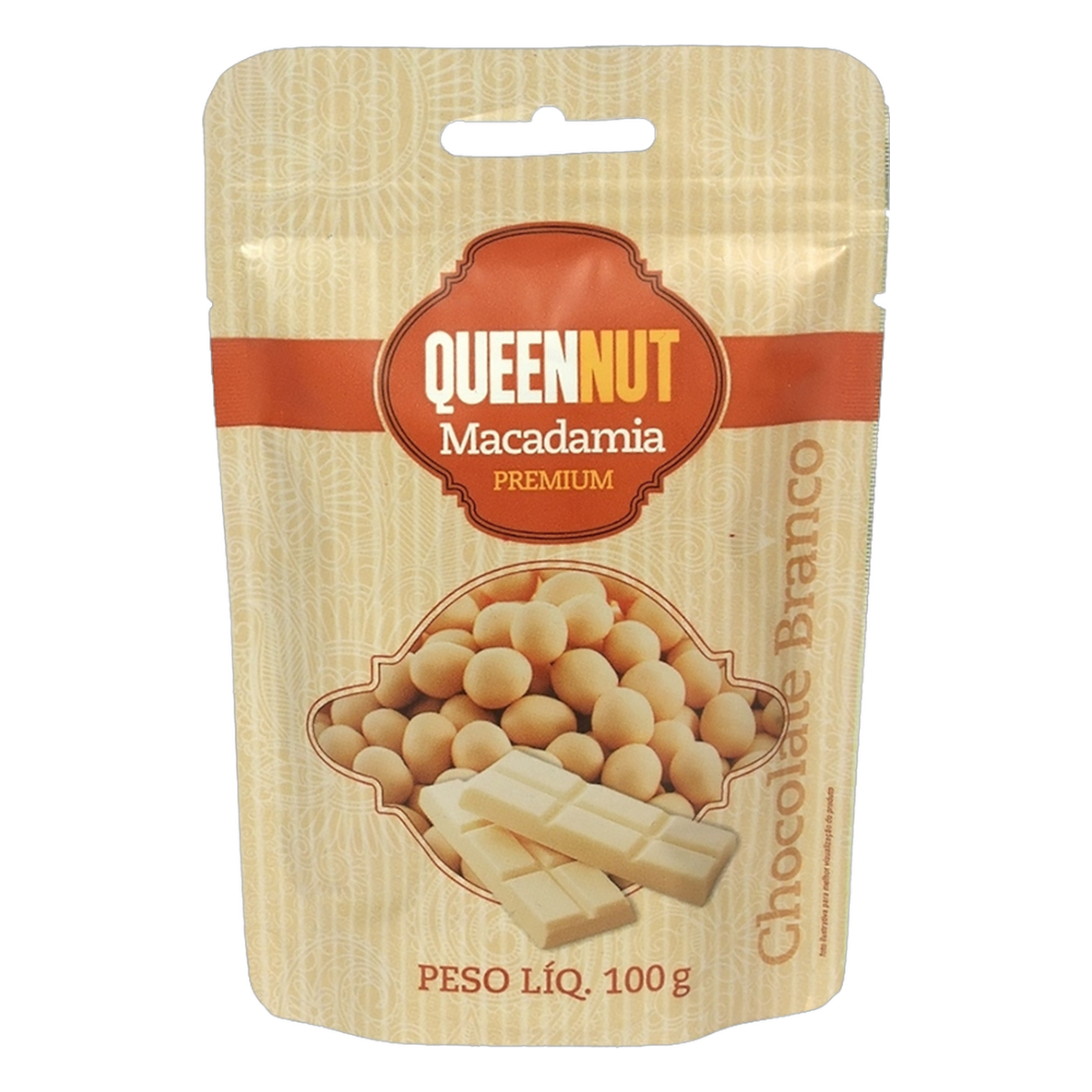 Macadamia Chocolate Branco Queennut 100g
