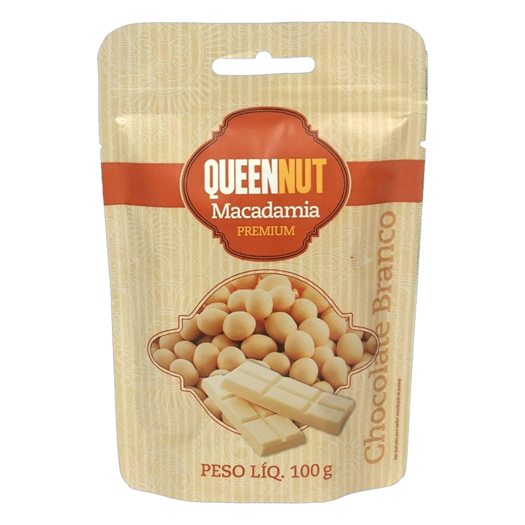 Macadamia Chocolate Branco Queennut 100g