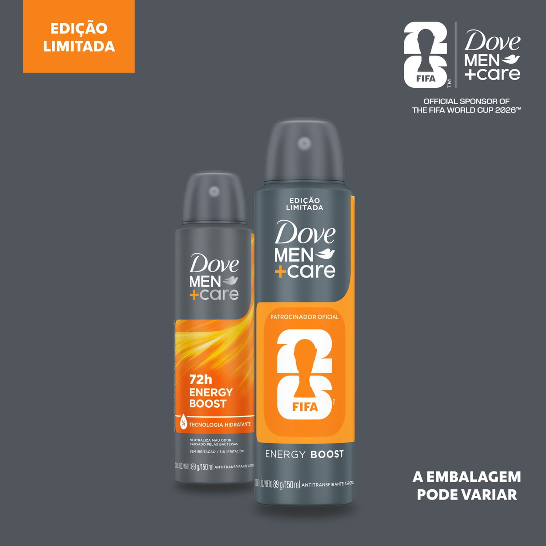 Desodorante Antitranspirante Aerossol Dove Men +Care Energy Boost Masculino 72h 150ml