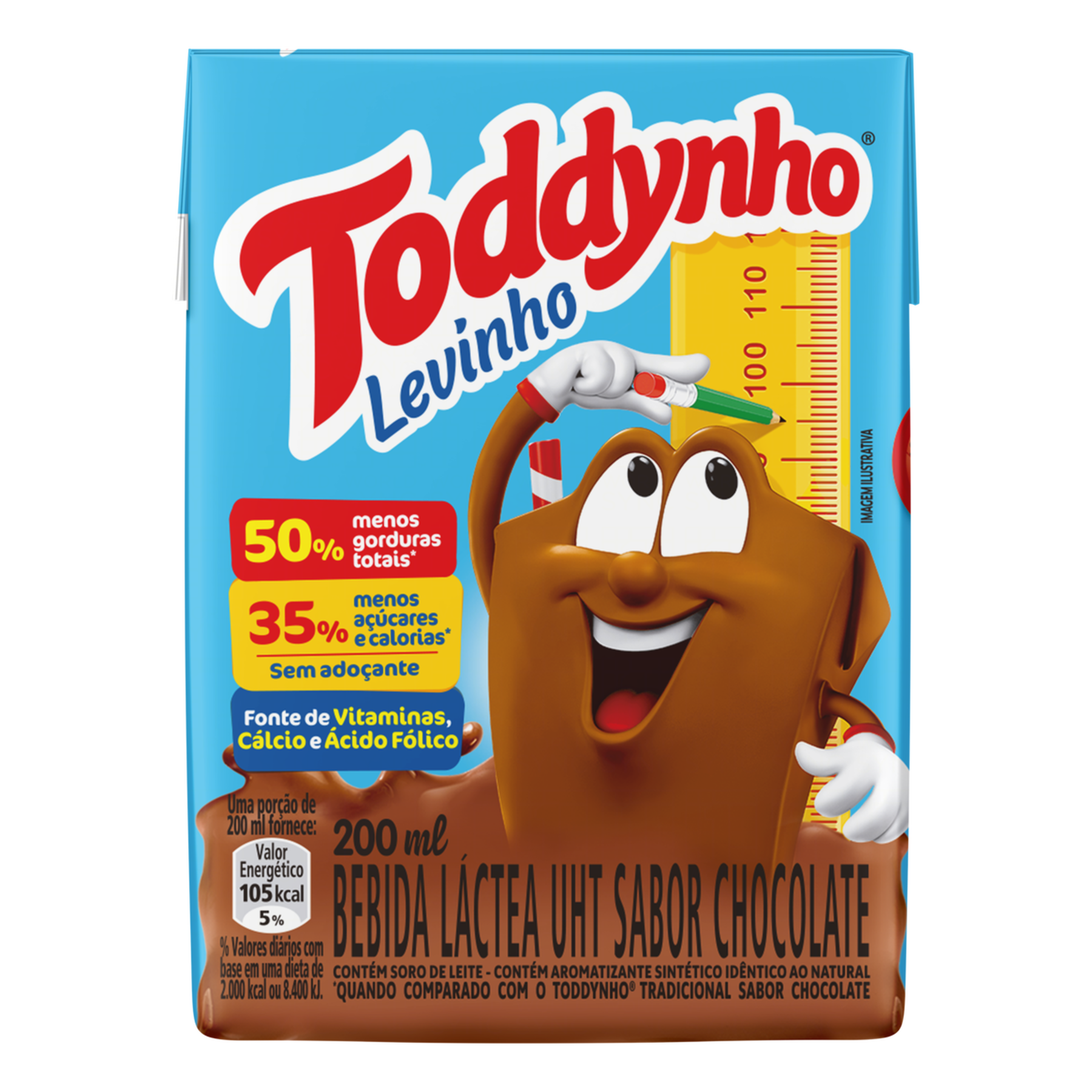 Bebida L&aacute;ctea UHT Chocolate Toddynho Levinho Caixa 200ml