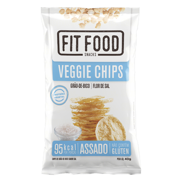 Veggie Chips de Grão-de-Bico Flor de Sal Fit Food Pacote 40g